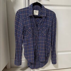 Abercrombie & Fitch Blue Cotton Flannel